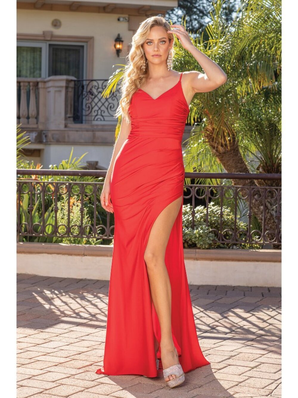 NEW RED Evening Gown Floor Length Formal Elegant Stunning 4288